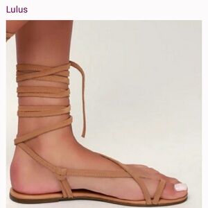 Lulu's Tan Wrap-Around Sandals